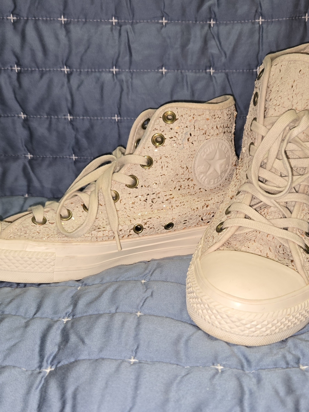Converse Chuck Taylor All Star CTAS Hi Parchment Sequin Sneakers